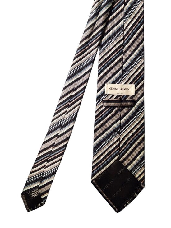 Vintage Giorgio Armani Cravatte Silk Tie 80s Designer  Giorgio Armani Necktie Tie Multicolor Striped Silk Made in Italy Designer Luxury